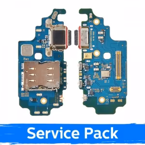 Charging Port Compatible With Samsung G998 S21 Ultra With Flex / Plata (Service Pack)