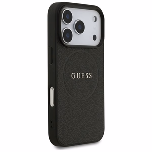 Guess Graudains Gredzens Magnētiskais viedtālruņa apvalks iPhone 17 Pro - melns