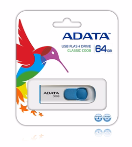 ADATA 64GB C008 USB zibatmiņa USB Type-A 2.0 zila, balta