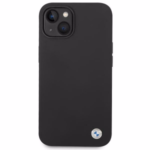 BMW BMHCP14MSILBK iPhone 14 Plus 6.7 - melns silikona/metāla logotips