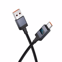 Kabelis USB A uz USB C Hoco 5A ar ekrānu 1 m X118 melns