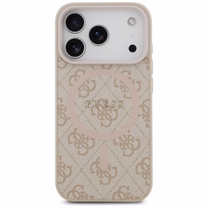 Guess 4G Ring Classic Logo MagSafe Чехол для iPhone 17 Pro - розовый