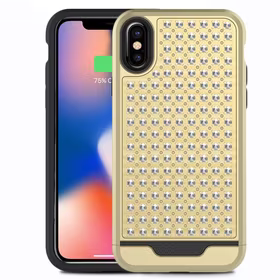 Zizo Star Diamond Hybrid Cover iPhone X (zeltains/melns)
