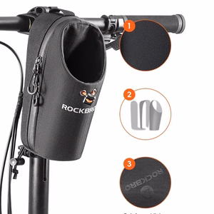 Rockbros P002 1,5 l stūres soma skrejriteņiem un saliekamiem pilsētas velosipēdiem – melna