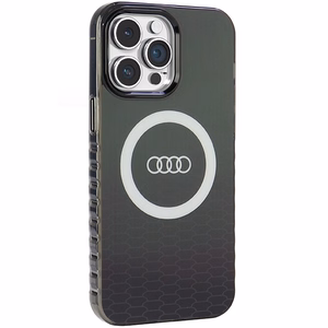 Audi IML Magnētiskais apvalks viedtālrunim iPhone 14 Pro Max ar lielu logotipu - melns