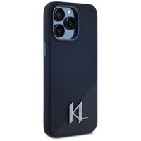 Karl Lagerfeld Silikona Shadow Metal Initial Magnētiskais viedtālruņa apvalks iPhone 15 Pro Max melns
