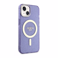 Guess GUHMP14MHCMCGU iPhone 14 Plus 6.7" violets auksinis viedtālruņa apvalks MagSafe