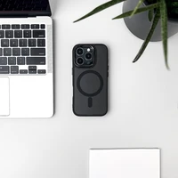 Mirdzošs apvalks MagSafe iPhone 16 Pro Max - melns ar spīdumiem