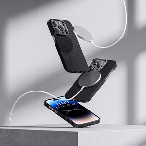 Benks Magnētiskais Armor Air Kevlar apvalks viedtālrunim iPhone 15 Plus ar metāla rāmi 600D - melns