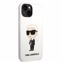 Karl Lagerfeld KLHCP14MSNIKBCH iPhone 14 Plus 6.7" cietais apvalks balts/balts Silikona Ikonik