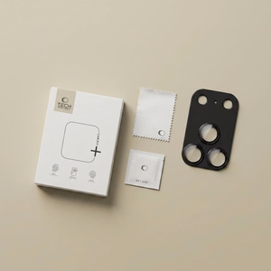 Melns Tech-Protect CamFull Fit+ alumīnija un rūdīta stikla kameras moduļa aizsargs Apple iPhone 18 Pro Max tālrunim
