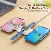 Bezvadu Lādētājs Essager "Nuo 3in1" Balts 15W (iPhone / Apple Watch / Airpods / Night Lamp)