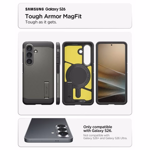 SPIGEN futrālis TOUGH ARMOR saderīgs ar MagSafe priekš SAMSUNG S26 gunmetal