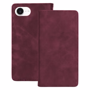 Smart Suede maciņš priekš iPhone 16e / 17e, bordo