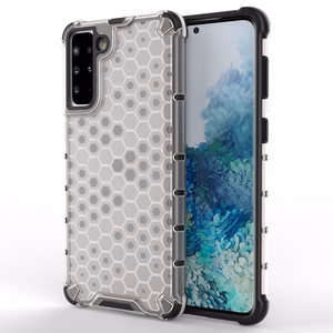 Šūnveida dizaina viedtālruņa apvalks bruņots pārsegs ar gēla rāmi Samsung Galaxy S22 + (S22 Plus) caurspīdīgs
