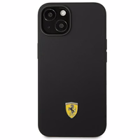 Viedtālruņa apvalks Ferrari FEHCP14SSIBBK iPhone 14 6.1 melns silikona metāla logotips