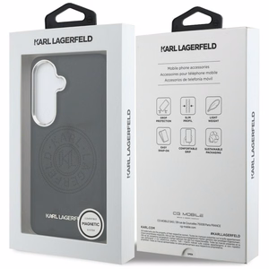 Karl Lagerfeld maciņš Perforated KL MagSafe Samsung Galaxy S26 melns