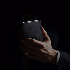 Nillkin CamShield Pro viedtālruņa apvalks Samsung S25 Ultra ar kameras pārsegu - Melns