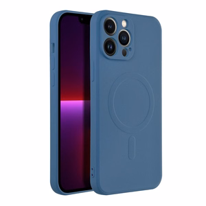 SILICONE MAG COVER viedtālruņa apvalks, saderīgs ar MagSafe, IPHONE 13 Pro Max zils