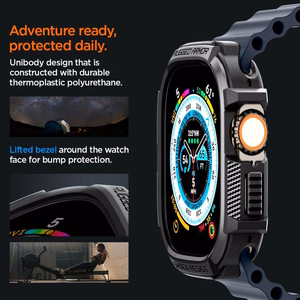 Spigen Rugged Armor maciņš Apple Watch Ultra 49 mm, matēti melns