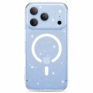 Tech-Protect FlexAir MagSafe maciņš, paredzēts iPhone 17 Pro Max / 18 Pro Max, caurspīdīgs ar mirdzumiem