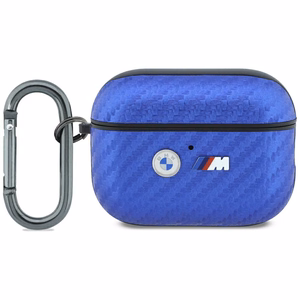 BMW M Carbon maciņš ar metāla logotipu AirPods Pro 3, gaiši zils