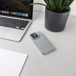 Spīdīgs viedtālruņa apvalks iPhone 16 - caurspīdīgs ar spīdumiem