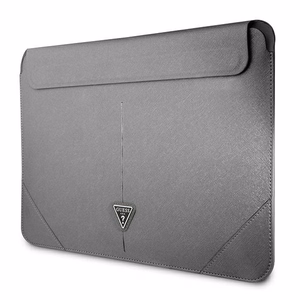Guess Saffiano Triangle Logo apvalks 14" klēpjdatoram - sudraba