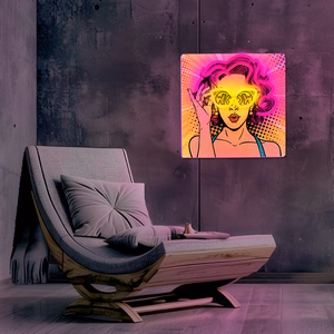 Neon ART LED POWER WOMAN yellow-purple FLA02 Forever Light