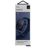 UNIQ siksniņa Dante Apple Watch Series 1/2/3/4/5/6/7/8/9/SE/SE2/SE3 38/40/41mm nerūsējošs tērauds zils/kobalta zils