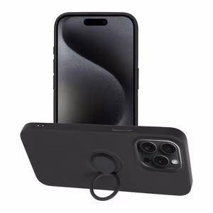 Case for iPhone 15 Pro Max Silicone Ring black