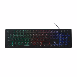 ART vadu tastatūra USB A QWERTY ar apgaismojumu plāna AK-20 melna