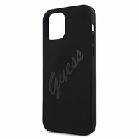 Guess GUHCP12SLSVSBK iPhone 12 mini 5.4" melns/melns cietais apvalks Script Vintage