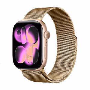 Crong Milano Steel Milānas pinuma nerūsējošā tērauda aproce Apple Watch 44/45/46/49 mm, rozā zelta krāsā