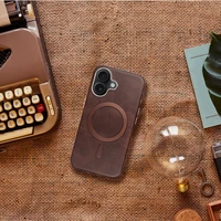 GENTLEMAN MAG COVER magnētiskais viedtālruņa apvalks, saderīgs ar MagSafe, paredzēts IPHONE 14 PRO MAX, brūns