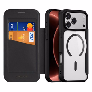 Melns DUX DUCIS SKIN X PRO vāciņš modeļiem iPhone 18 Pro / 17 Pro (Open Ring Version), saderīgs ar MagSafe