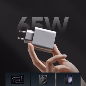 Cuktech 65W GaN sienas lādētājs 2xUSB-C 1xUSB-A pelēks