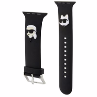 Karl Lagerfeld 3D Rubber Karl&Choupette Heads siksniņa for Apple Watch 38/40/41mm - melns
