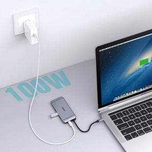 Choetech 9in1 daudzfunkcionāls USB Type C centrmezgls - 3x USB 3.2 Gen 1 / SD un TF atmiņas karšu lasītājs / HDMI 4K 30Hz / VGA Full HD 60Hz / USB Type C / RJ45 pelēks (HUB-M15 pelēks)