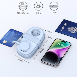 Orico AP3 65W GaN 6in1 strāvas sadalītājs 2x AC + 2x USB-A + 2x USB-C - zils