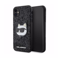 Karl Lagerfeld KLHCN61G2CPK iPhone 11 / Xr 6.1" melns cietais viedtālruņa apvalks Spīdumi Choupette Emblēma