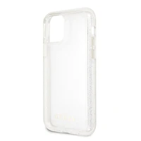 Guess GUHCN65PCGLSI iPhone 11 Pro Max sudrabains kietais apvalks Glitter
