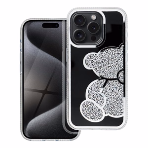 TEDDY BEAR viedtālruņa apvalks IPHONE 15 sudrabains