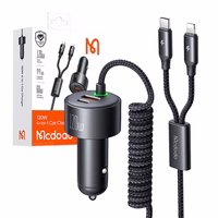 Mcdodo CC-0370 automašīnas lādētājs, USB-C, Lightning, 120W, ar ievilkamiem kabeļiem