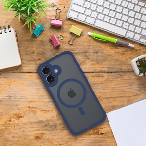 FULL MATTE MAG COVER viedtālruņa apvalks saderīgs ar Magnētisko uzlādi IPHONE 17 zila