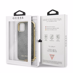 Guess GUHCN61GF4GGR iPhone 11 6.1" / Xr pelēks/pelēks cietais apvalks 4G Charms Collection