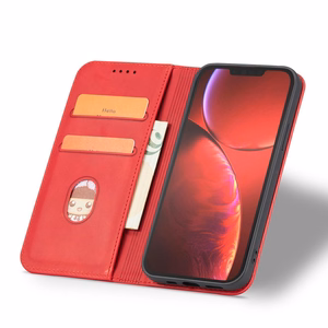 Magnet Fancy Case viedtālruņa apvalks iPhone 14 Plus ar flip vāciņu, maku funkciju un statīvu - sarkanās krāsas