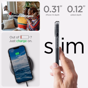 Spigen Ultra Hybrid magnētiskais apvalks ar MagSafe iPhone 14 Plus – caurspīdīgi pelēks