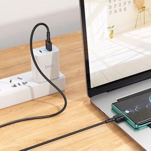 Hoco X83 USB-A – USB-C kabelis Cable USB A to USB C Hoco 3A 1 m X83, melns, 1 m, 3A