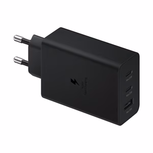 Зарядное устройство Samsung 2x USB Type C / USB PPS, Power Delivery PD 65W, QC 3.0, AFC, FCP чёрное (EP-T6530NBEGEU)